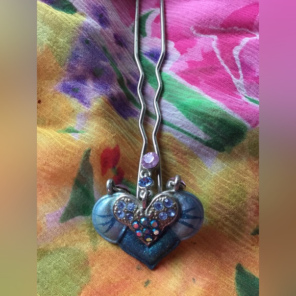 Blue Green and Pink AB Rhinestone Hairpin Crystal  New - Picture 5 of 7